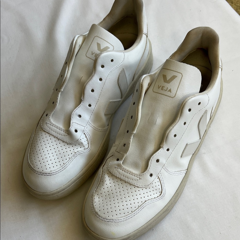 Veja White Perforated Sneakers